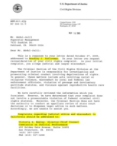 Page 1 of USAG Bradley Scholzman Letter to al-Hakim